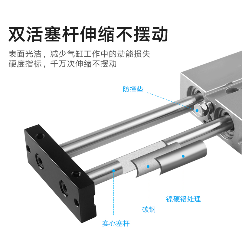 双轴双杆气缸全系列TN/TDA10/16/20/25/32/40x30x20x60x150x200