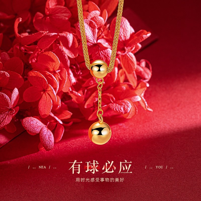 新品2024新款爆款蛇骨珠有求必应项链女越南沙金仿真黄金轻奢小众
