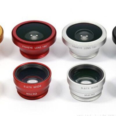 极速Universal 3 In 1 Clip Fisheye Lens Camera Fish Eye Wide