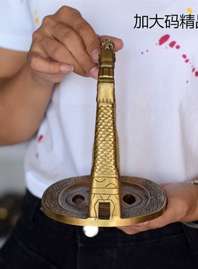 纯铜马镫黄铜色仿古实心实用型马镫雕龙马镫马具包邮供应电影道具