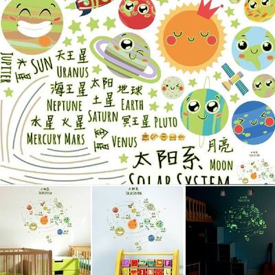 推荐Night Lights Cartoon Easy Install Solar System Backgound