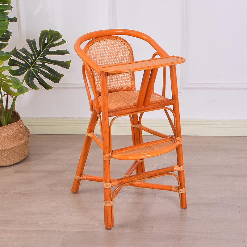 新款新品真藤儿童餐椅藤椅宝宝椅子婴儿餐F桌椅专用吃饭椅子藤编b