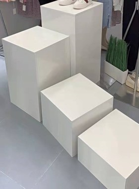 木质模特底座展示台脚踩台子直播站台正方形服装店橱窗展示台锦标