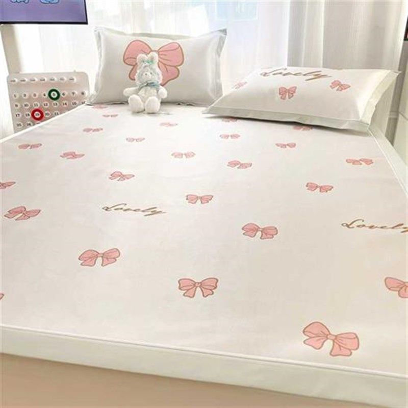 新款夏季冰丝凉席三件套可水洗儿童床单款宿舍单人折叠空调凉感软,床上用品,冰丝席,淘宝优惠券,粉丝福利购,淘宝优惠卷