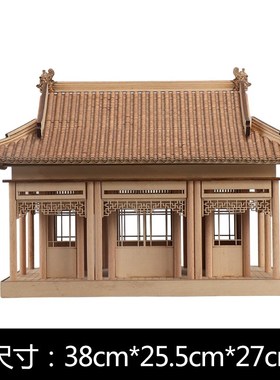 新中式禅意中国风木制q古建筑亭子模型摆件样板房客厅玄关软装饰