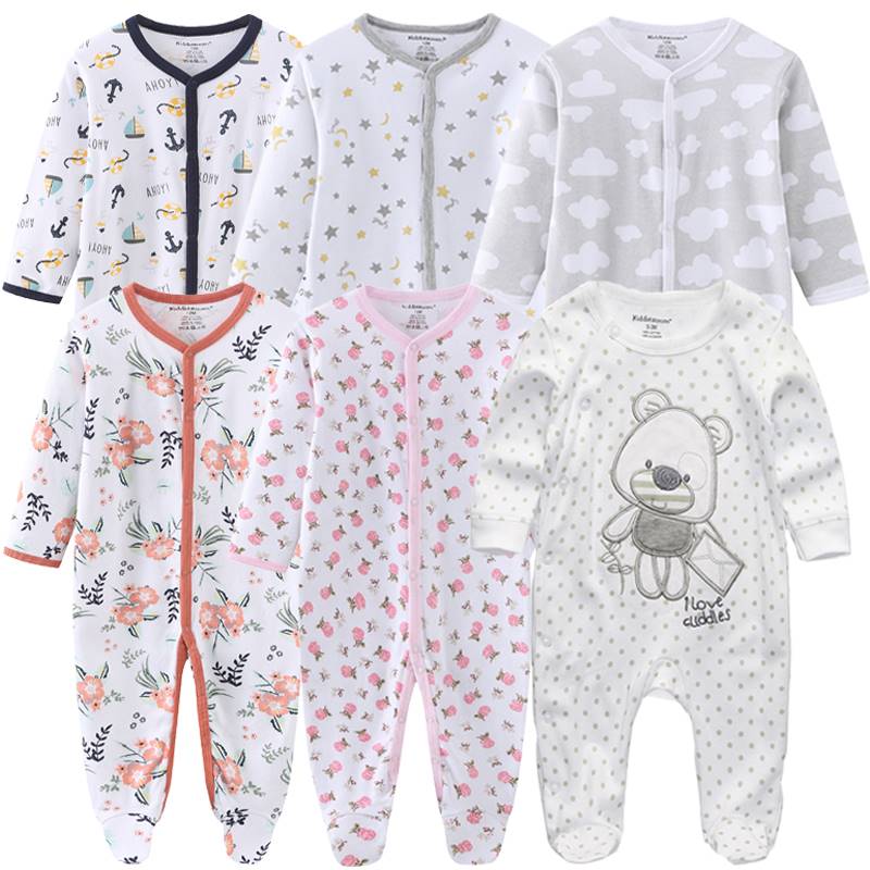 极速0-12Months Baby Rompers Newborn Girls&Boys 100%Cotton Cl