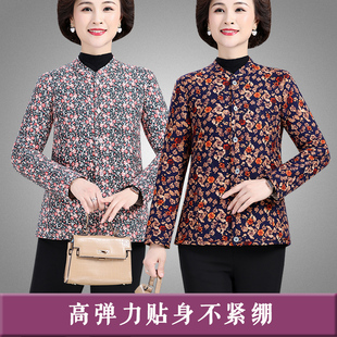 中老年人驼绒妈妈内穿小棉袄女奶奶冬加绒加厚老人花棉衣短款贴身
