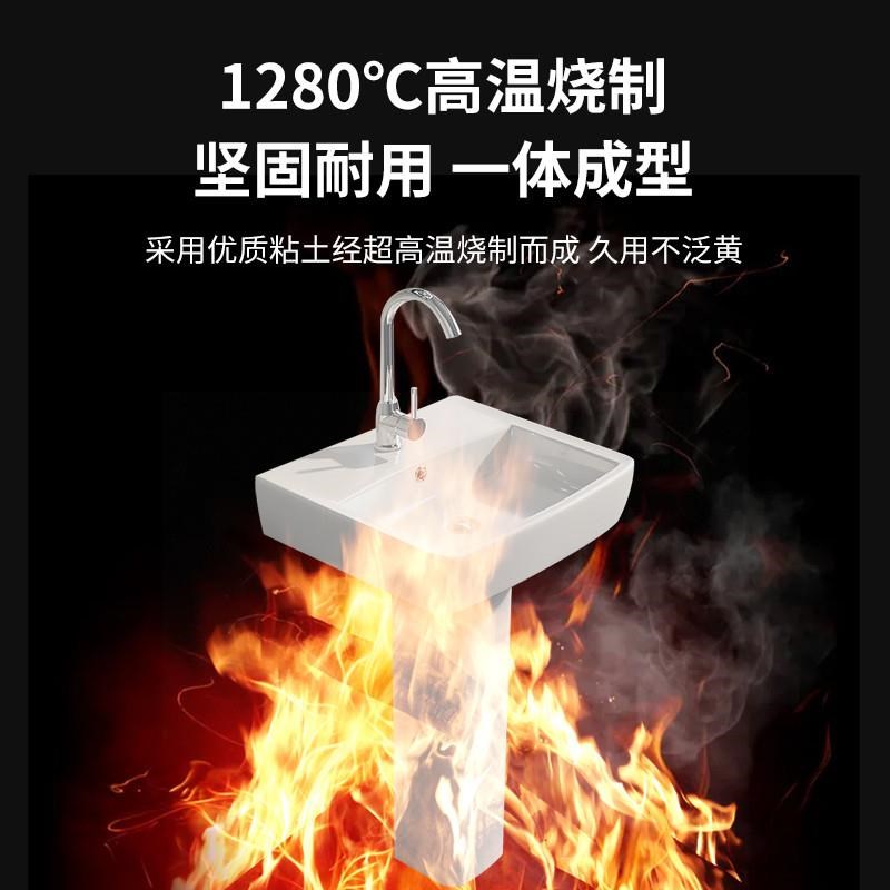 家用陶瓷洗手盆一体式立柱盆落地式洗脸盆卫生R间阳台洗漱盆洗手