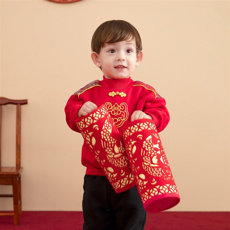 宝宝卫衣过年服加厚冬款儿童唐装红色喜庆冬装男童拜年服保暖童装,童装/婴儿装/亲子装,唐装,淘宝优惠券,粉丝福利购,淘宝优惠卷