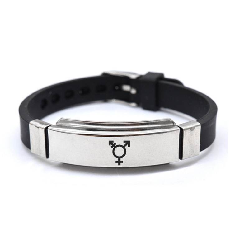 推荐Stainless Steel LGBT Bracelet Engrave Gay Lesbian Transg-封面