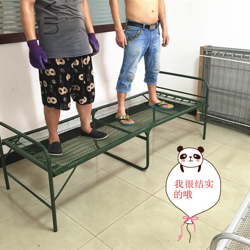 折叠床加固双丝钢丝床弹簧床软床单人午休床陪护床简易铁条床
