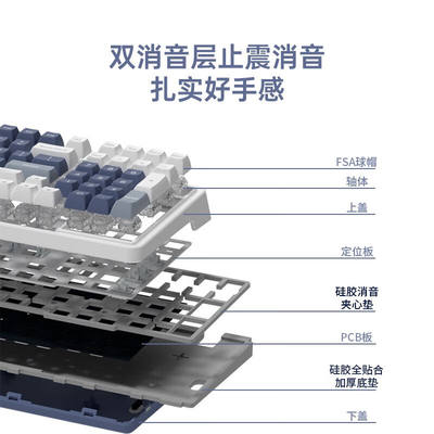 新品腹灵(FL·ESPORTS)腹灵CMK99三模无线机械键盘游戏办公热插