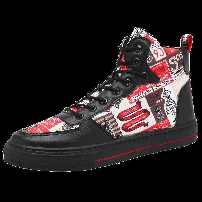 男鞋夏季2021新款高帮帆布鞋韩版百搭潮流男士秋季休闲鞋透气板鞋,流行男鞋,高帮鞋,淘宝优惠券,粉丝福利购,淘宝优惠卷