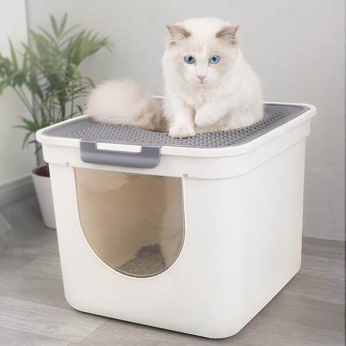 猫砂盆全封闭防外溅大号魔方顶入式双门漏沙防臭猫厕所猫咪用品定