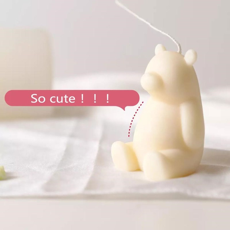 Cute Bear Candle Mold Unique Wax Mold Animal BeaUr Design Sc