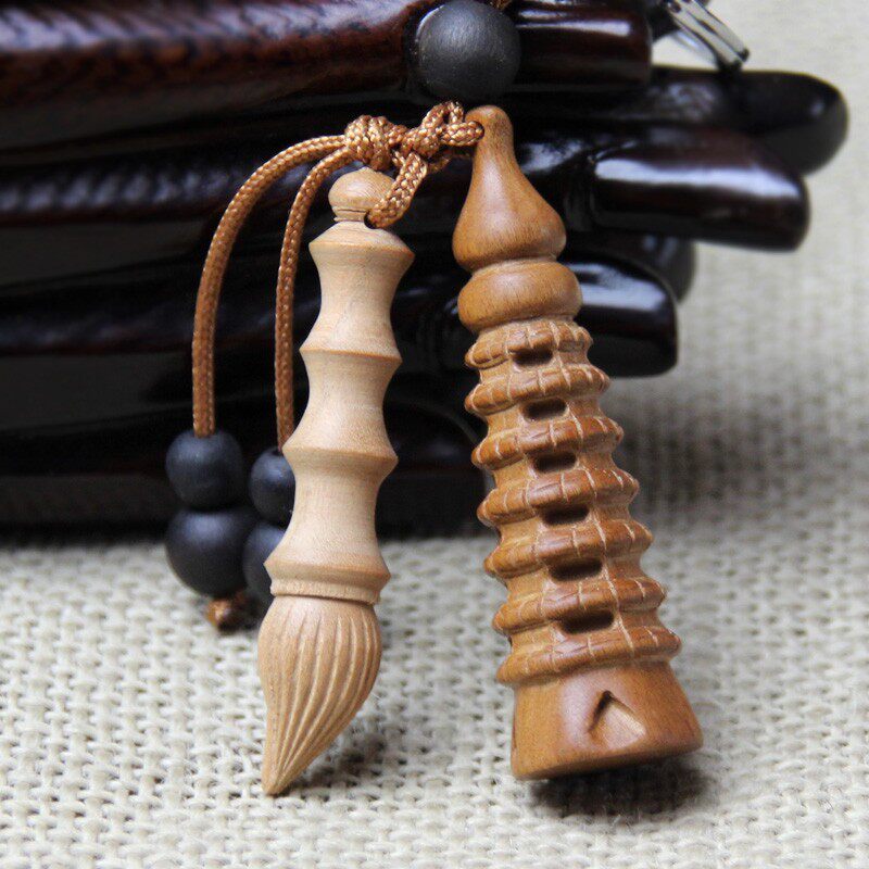 泰山福缘阁 桃木文昌笔文昌塔吊坠/项坠 钥匙扣 金榜题名