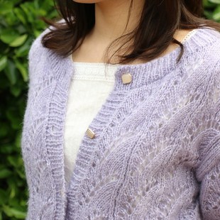 手作梦羽开衫毛衣材料包 棒针手工毛线编织diy制作 马海毛