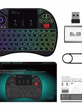 Rii X8+ RGB 2.4G Wireless Keyboard with Touchpad Voice Searc