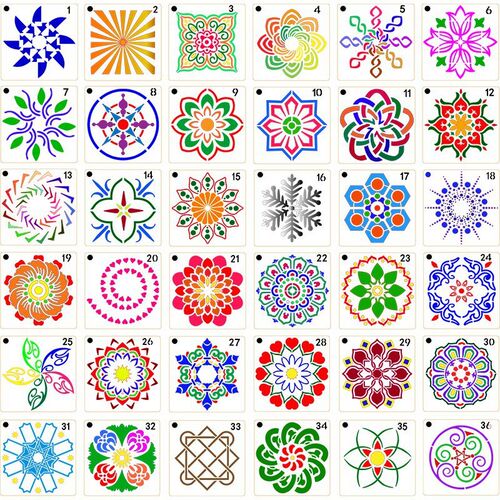 36Pcs Mandala Painting Templates Perfect For DIY Rock Painti