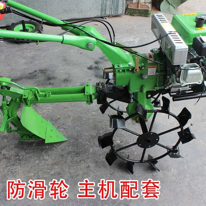 微耕机配套开沟犁铧 松土犁开沟双面犁 铧防滑轮铁轮农机刀具配件