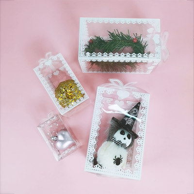 速发推荐5pcs Transparent Gift Box PVC Plastic Clear Packagin