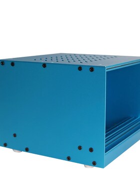 nas机箱桌面外壳定制迷你工控全铝盒蓝色小型服务器插箱定做设计