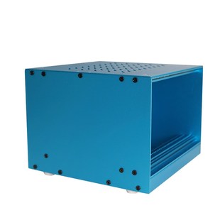 nas机箱桌面外壳定制迷你工控全铝盒蓝色小型服务器插箱定做设计