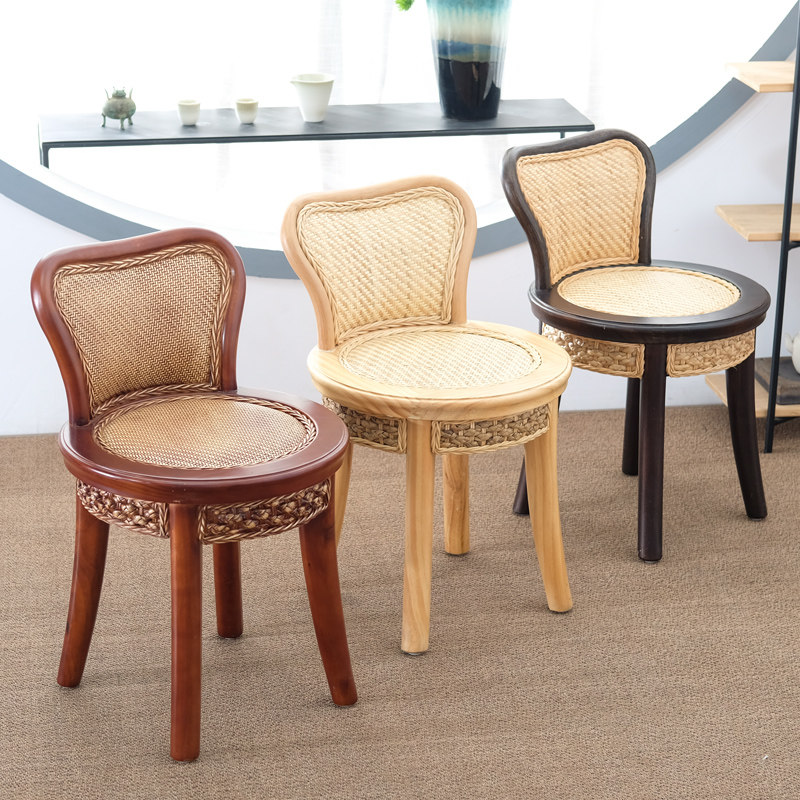 藤椅单人藤编椅子靠背椅休闲椅家用小椅子凳子圆凳矮凳编织滕靠椅,住宅家具,阳台椅,淘宝优惠券,粉丝福利购,淘宝优惠卷