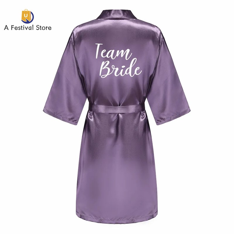 极速Bathrobe Bride Satin-Silk Robe Women Bridal Party Sister