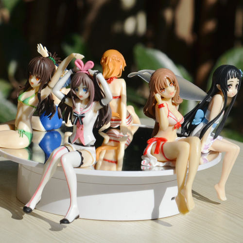 亚丝娜雪乃手办电脑机箱汽车动漫摆件二次元车载装饰女神模型