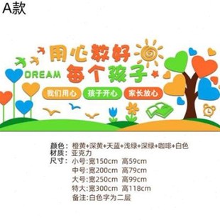 幼儿园大厅形象墙面装 饰托管班走廊教室环境创设布置材料文化墙贴