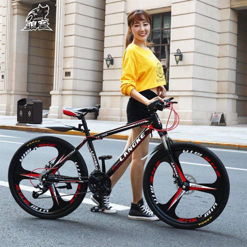山地自行车双碟刹变速男女式学生代步公路成人24/26寸越野单车