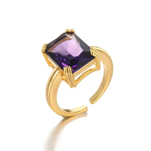 小众高货Green Square Zircon Rings For Women Multiple Colour