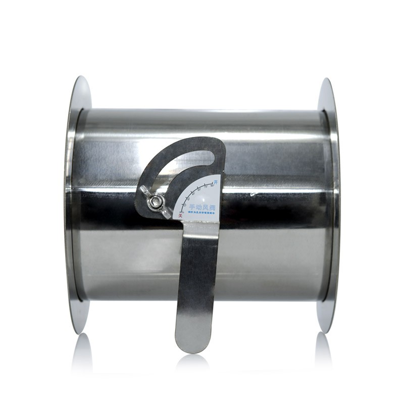 桐宇 不锈钢风量调节阀 切割手柄手动风阀 圆形蝶阀 通风管道阀门