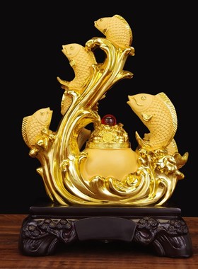 蒸蒸日上鲤鱼摆件招财客厅电视柜家居年年有余装饰品乔迁开业礼物