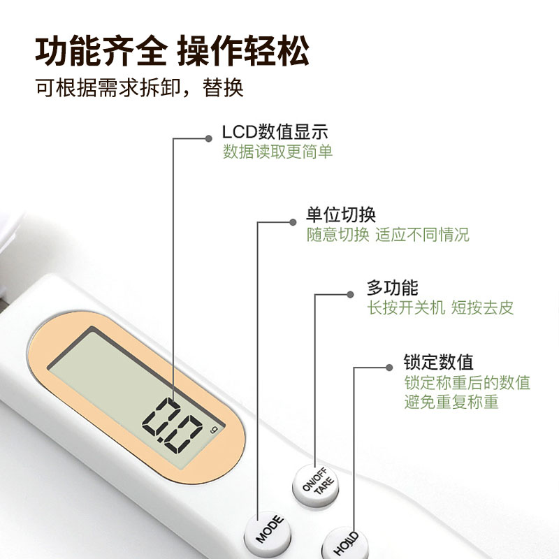 电子秤量勺手持称重厨房家用烘培勺子称专用计克数刻度称重量工具