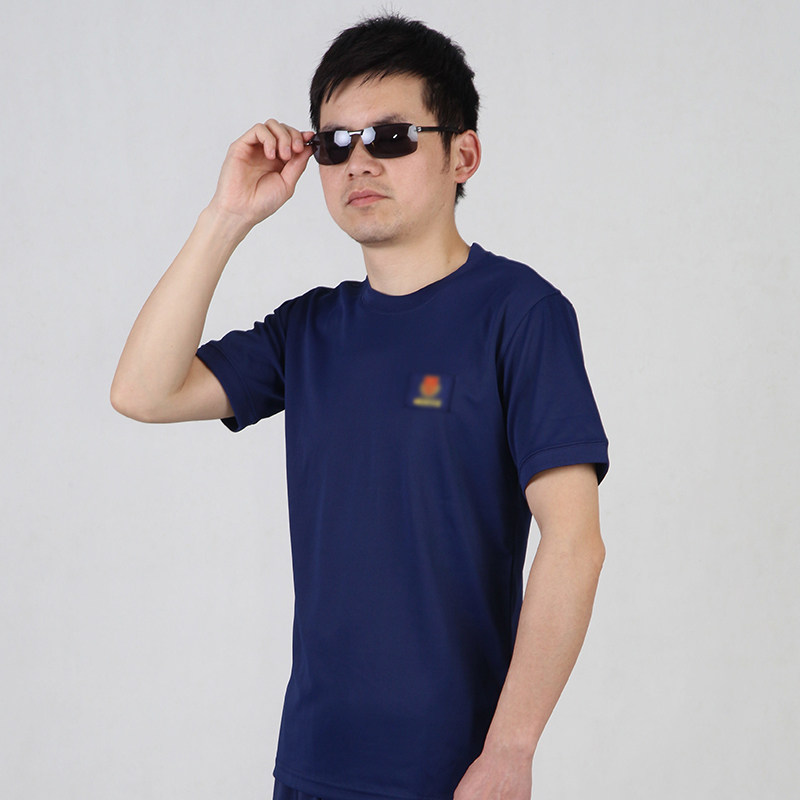 精品新款绣标火焰蓝备勤服夏季短袖速干体能o训练服t恤作训服套装