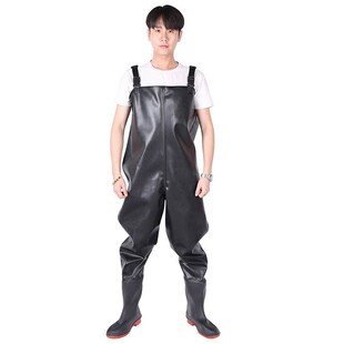 专业下水裤下半身下海防水裤雨裤雨鞋G一体男连体雨衣连鞋套装渔