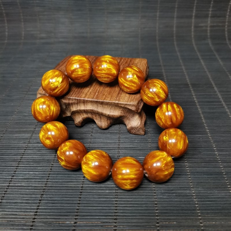 金丝海柳手串男黑珊瑚血柳佛珠108颗圆珠二代文玩女情侣手链