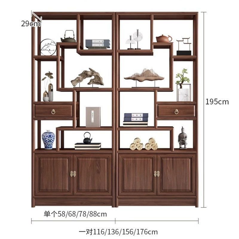 博古架实木新中式多宝阁榆木茶叶展览展示柜客厅隔断置物架陈列柜,住宅家具,多宝格/博古架,淘宝优惠券,粉丝福利购,淘宝优惠卷