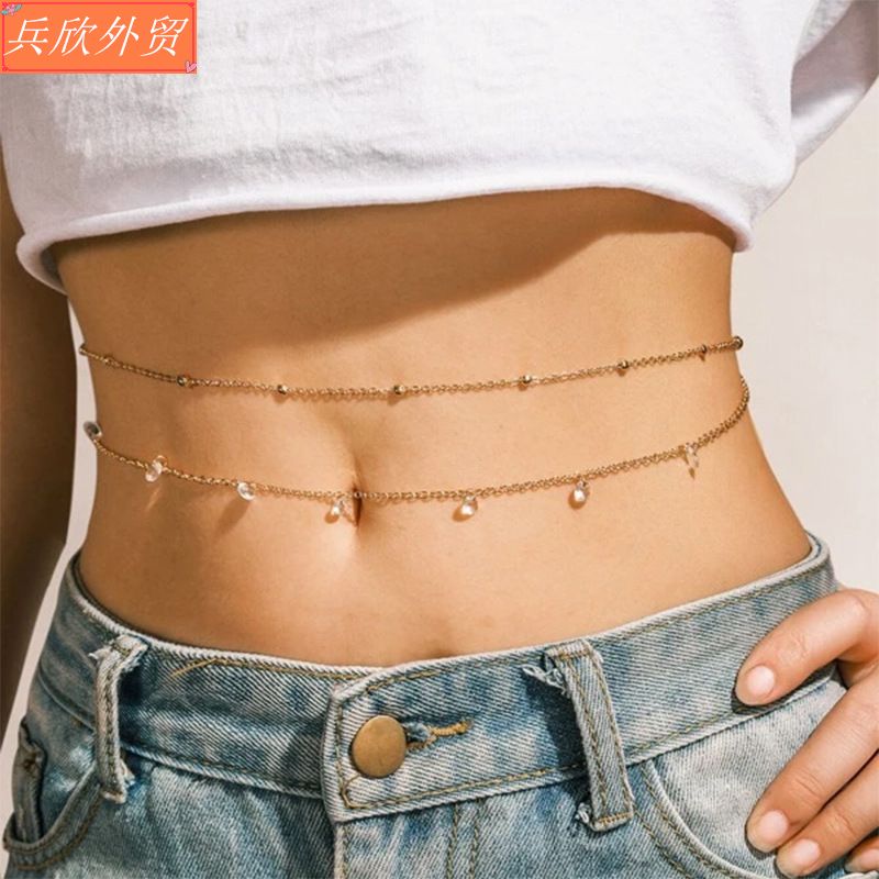 极速Zircon Tassel Sexy Waist Chain Temperament Body Chain腰