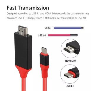 1080P HDMI Cable 2M Type C to HDMI Micro USB C to HDMI HD T