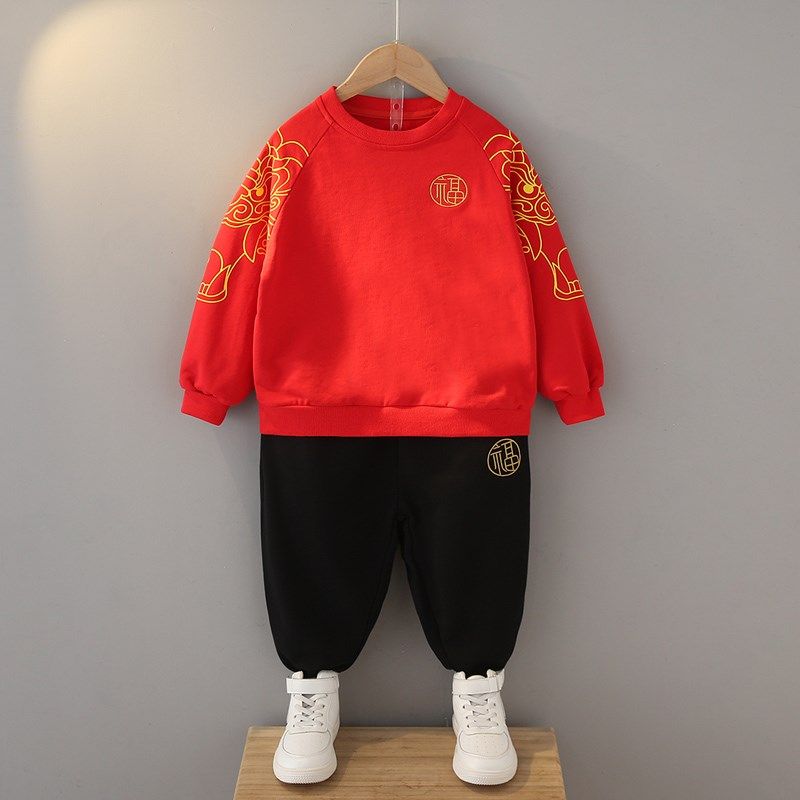拜年服男童唐装秋冬加绒卫衣国潮中国套装儿童红色喜庆宝宝两件套,童装/婴儿装/亲子装,唐装,淘宝优惠券,粉丝福利购,淘宝优惠卷