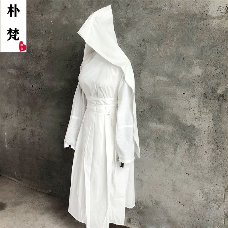 孝衣丧服女孝衣孝帽套装偏襟孝服殡葬白孝衫丧服纯白色丧葬衣服 商业/办公家具 骨灰盒 原图主图