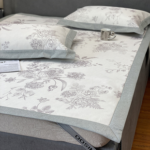 复古A类冰丝席可水洗1.5m软席空调席三件套1.8米夏天床笠式 凉席子