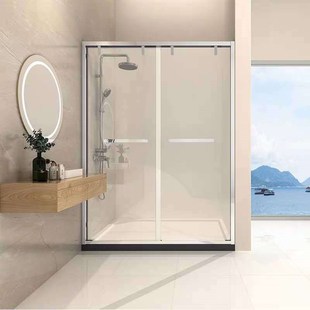 一体式不锈钢淋浴房隔断整体浴室玻璃家用卫生间干湿分离