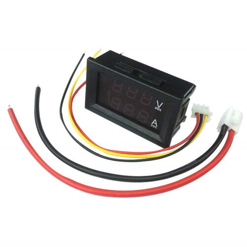 High Quality DC 100V 10A Voltmeter Ammeter Blue + Red LED Am