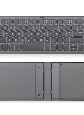 无线迷你轻薄充j电折叠三模蓝牙键盘手机平板电脑便携灰色静音键