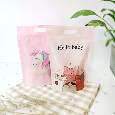50Pcs Plastic Stand-Up Nougat Snow Flakes Zipper Ziplock Foo