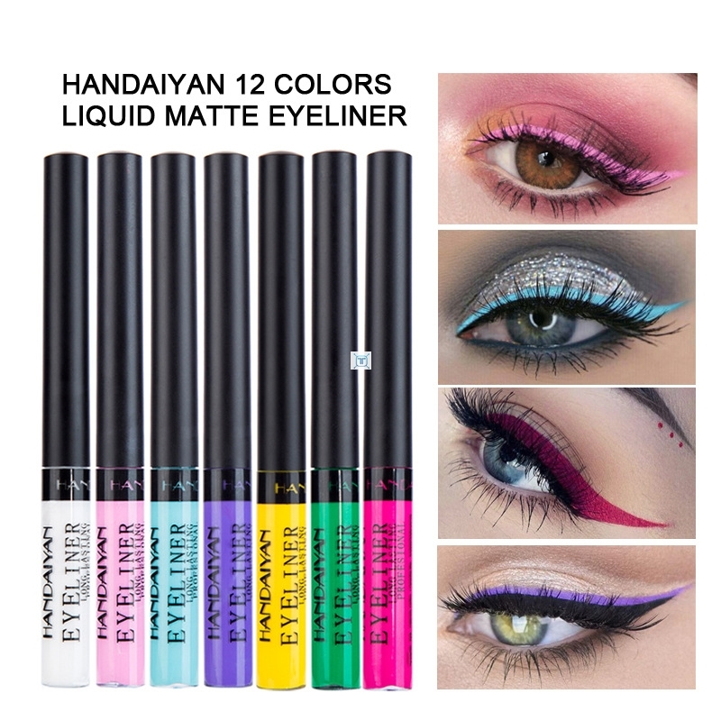 速发12 Colour Eyeliner Liquid Pen Waterproof Long Lasting Qu